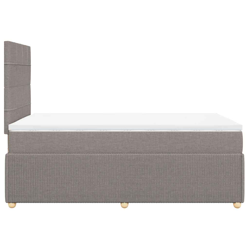 vidaXL Κρεβάτι Boxspring με Στρώμα Taupe 120x190 εκ. Υφασμάτινο
