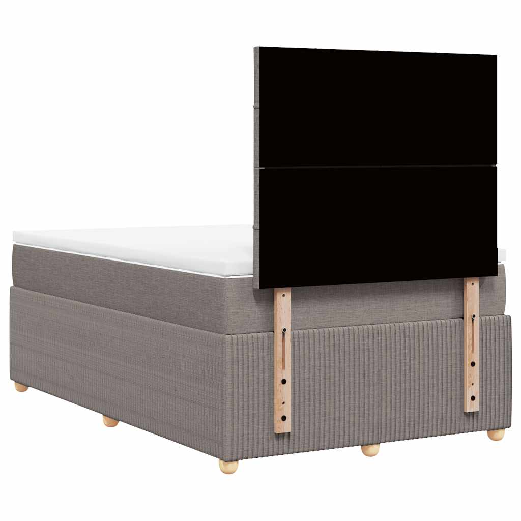 vidaXL Κρεβάτι Boxspring με Στρώμα Taupe 120x190 εκ. Υφασμάτινο