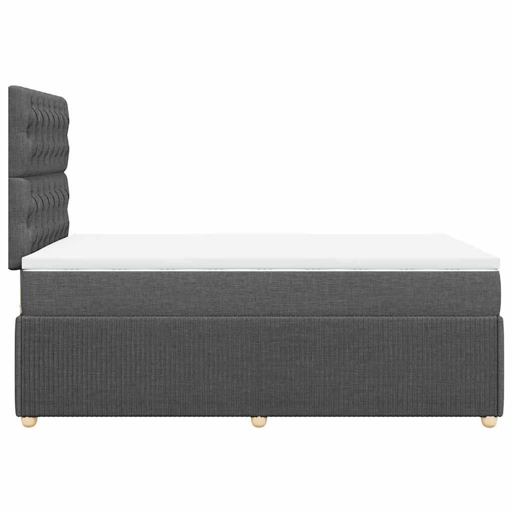 vidaXL Κρεβάτι Boxspring με Στρώμα Σκούρο Γκρι 120x190 εκ Υφασμάτινο