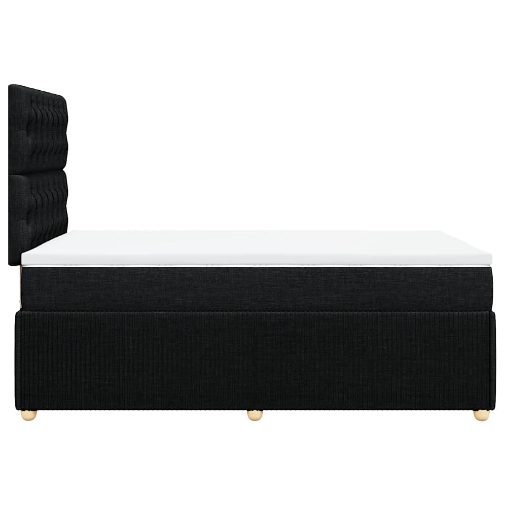 vidaXL Κρεβάτι Boxspring με Στρώμα Μαύρο 120x190 εκ. Υφασμάτινο