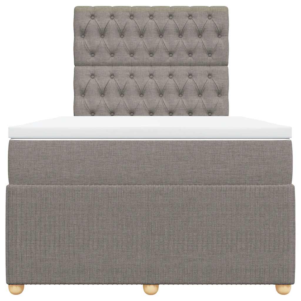 vidaXL Κρεβάτι Boxspring με Στρώμα Taupe 120x190 εκ. Υφασμάτινο