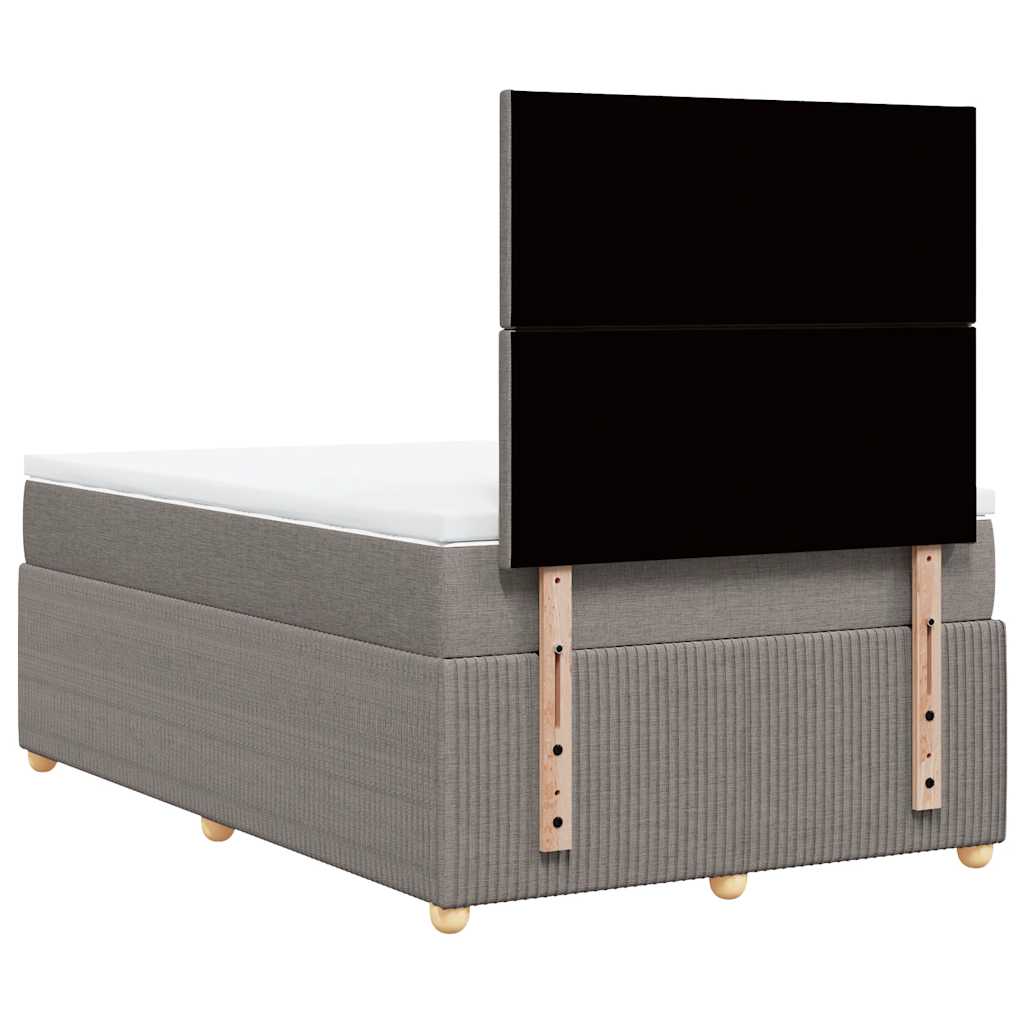 vidaXL Κρεβάτι Boxspring με Στρώμα Taupe 120x200 εκ. Υφασμάτινο