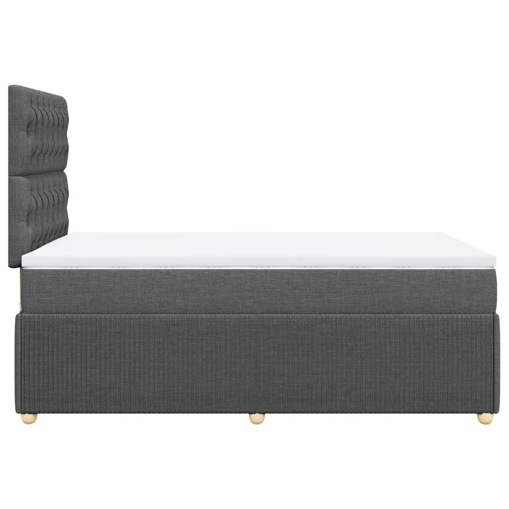 vidaXL Κρεβάτι Boxspring με Στρώμα Σκούρο Γκρι 120x200 εκ. Υφασμάτινο