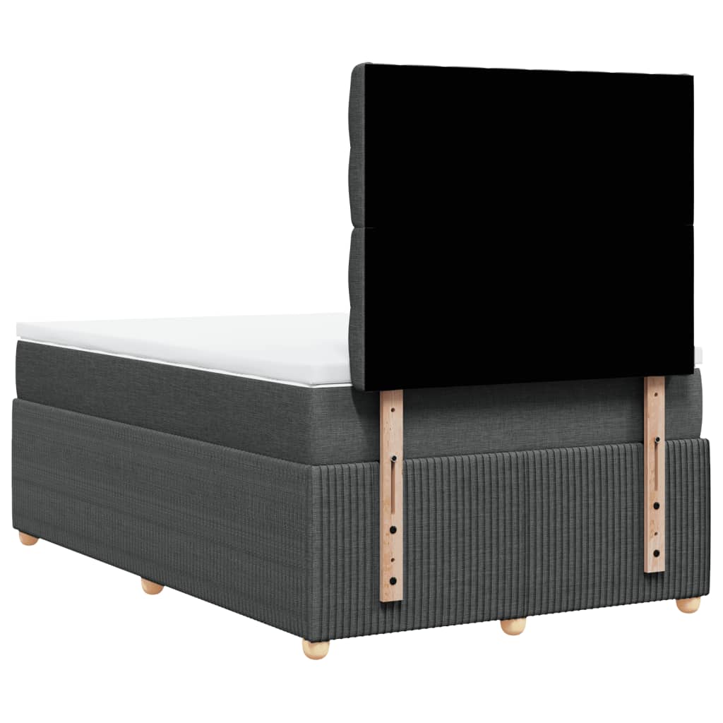 vidaXL Κρεβάτι Boxspring με Στρώμα Σκούρο Γκρι 120x200 εκ. Υφασμάτινο