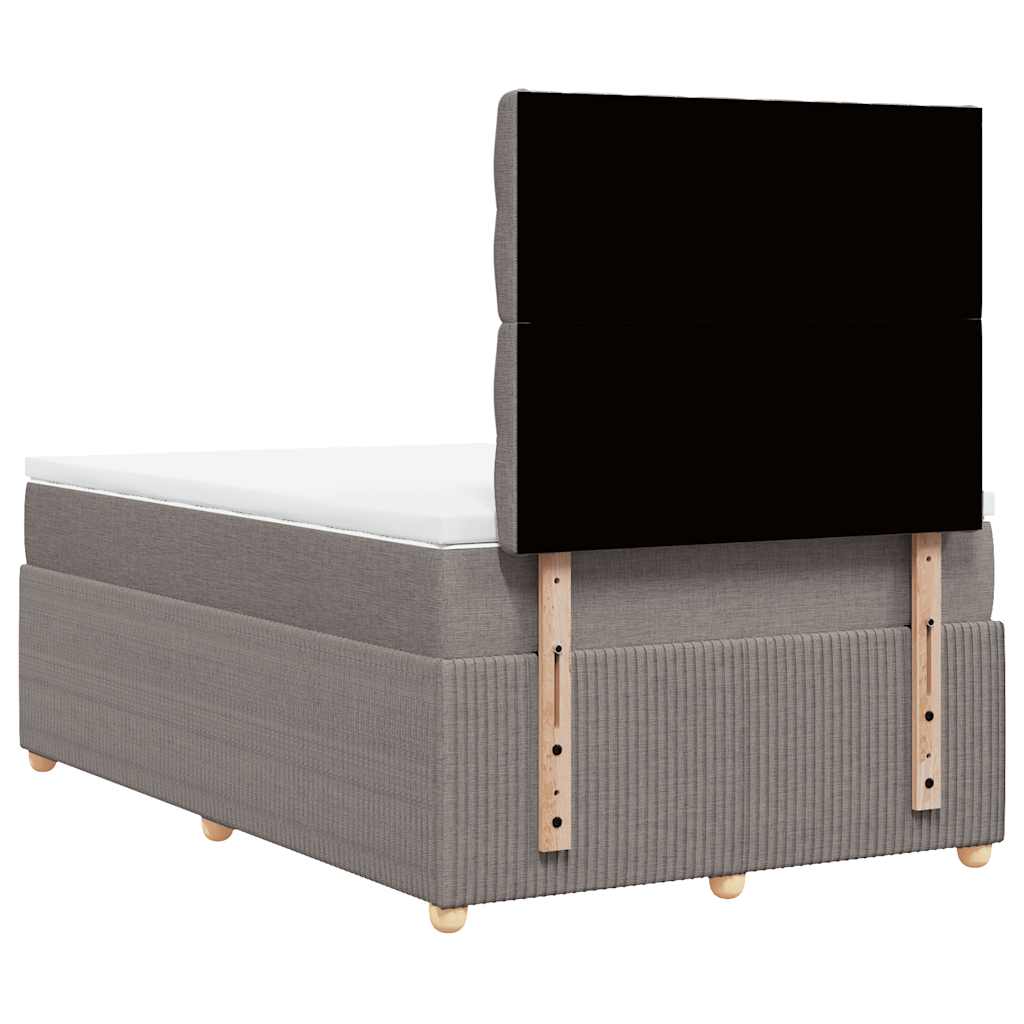 vidaXL Κρεβάτι Boxspring με Στρώμα Taupe 120x200 εκ. Υφασμάτινο