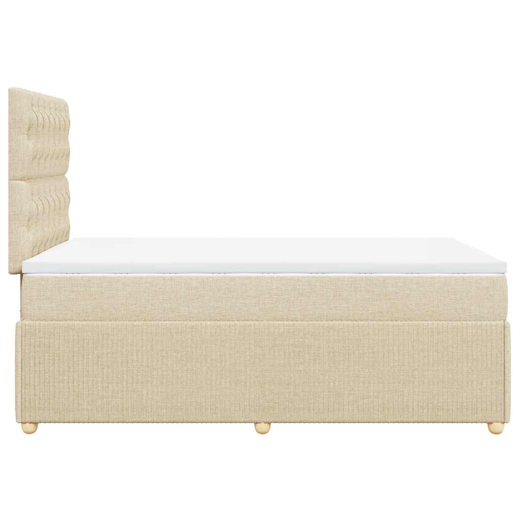 vidaXL Κρεβάτι Boxspring με Στρώμα Κρεμ 120x200 εκ. Υφασμάτινο