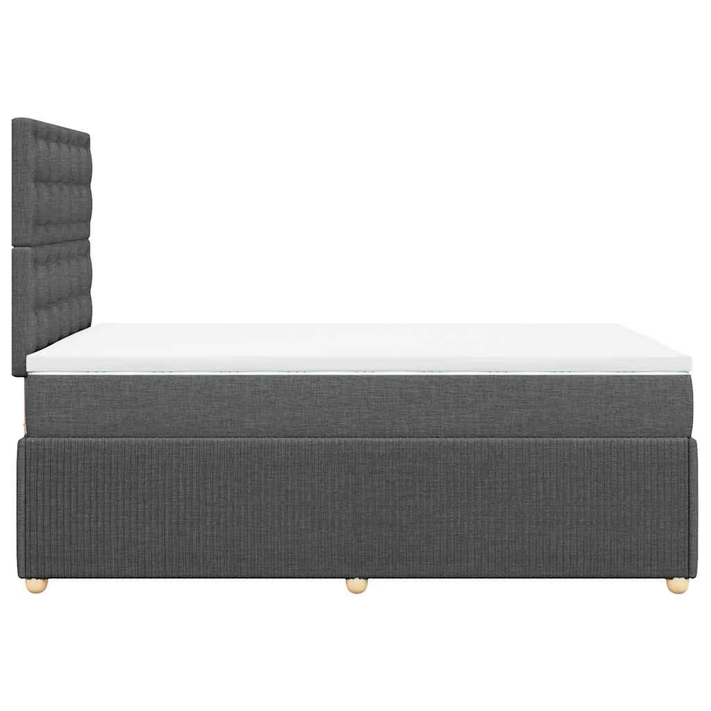 vidaXL Κρεβάτι Boxspring με Στρώμα Σκούρο Γκρι 120x200 εκ. Υφασμάτινο