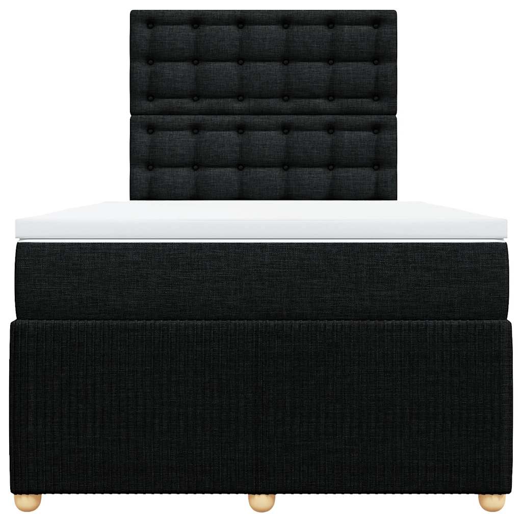 vidaXL Κρεβάτι Boxspring με Στρώμα Μαύρο 120x200 εκ. Υφασμάτινο