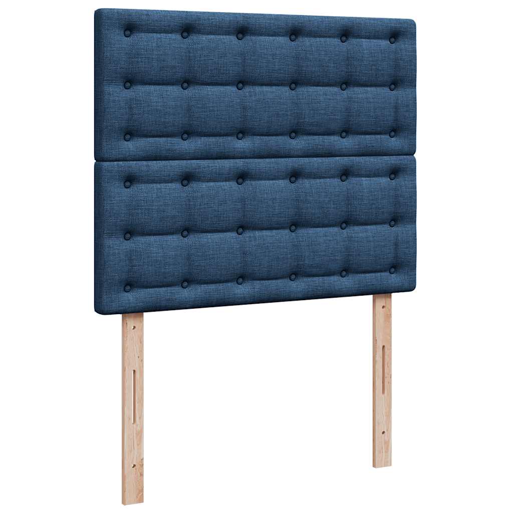 vidaXL Κρεβάτι Boxspring με Στρώμα Μπλε 120x200 εκ. Υφασμάτινο