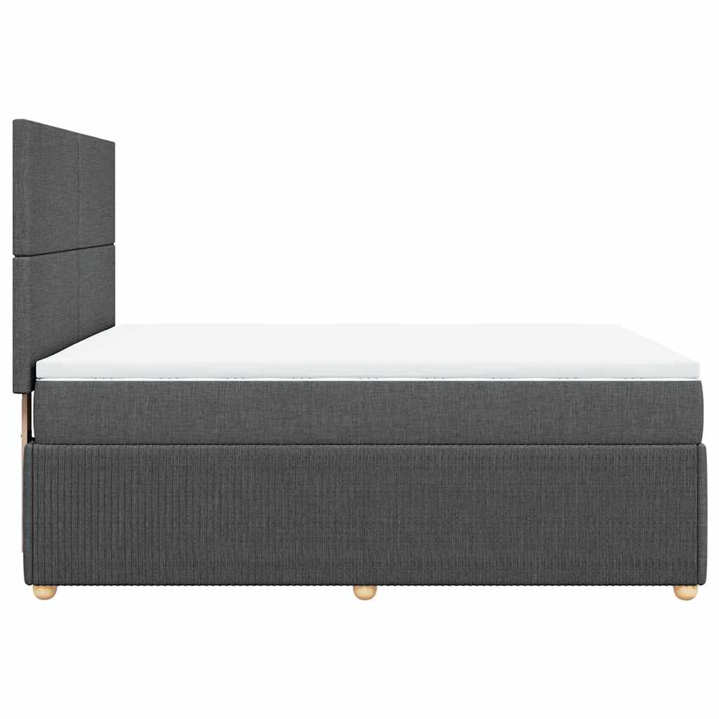 vidaXL Κρεβάτι Boxspring με Στρώμα Σκούρο Γκρι 140x190 εκ. Υφασμάτινο