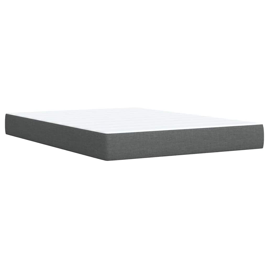 vidaXL Κρεβάτι Boxspring με Στρώμα Σκούρο Γκρι 140x190 εκ. Υφασμάτινο