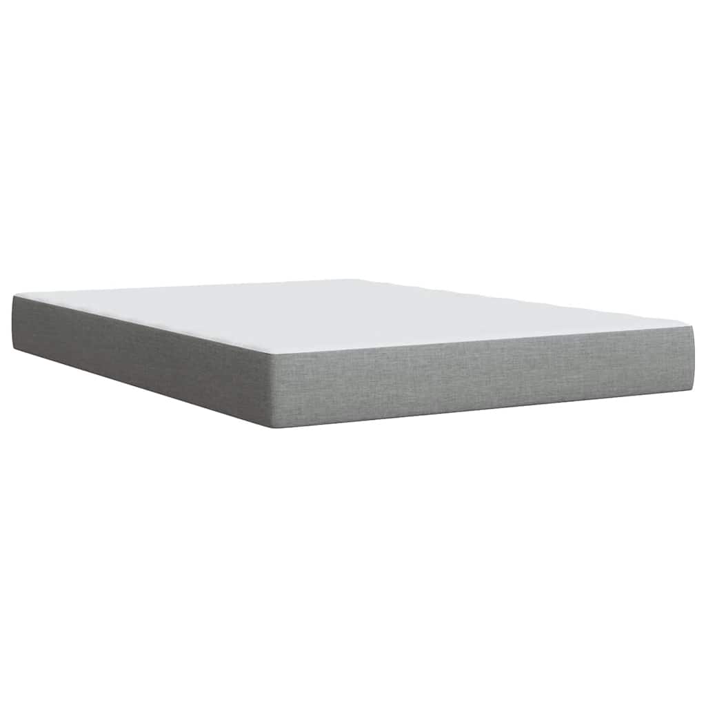 vidaXL Κρεβάτι Boxspring με Στρώμα Ανοιχτό Γκρι 140x190 εκ. Υφασμάτινο