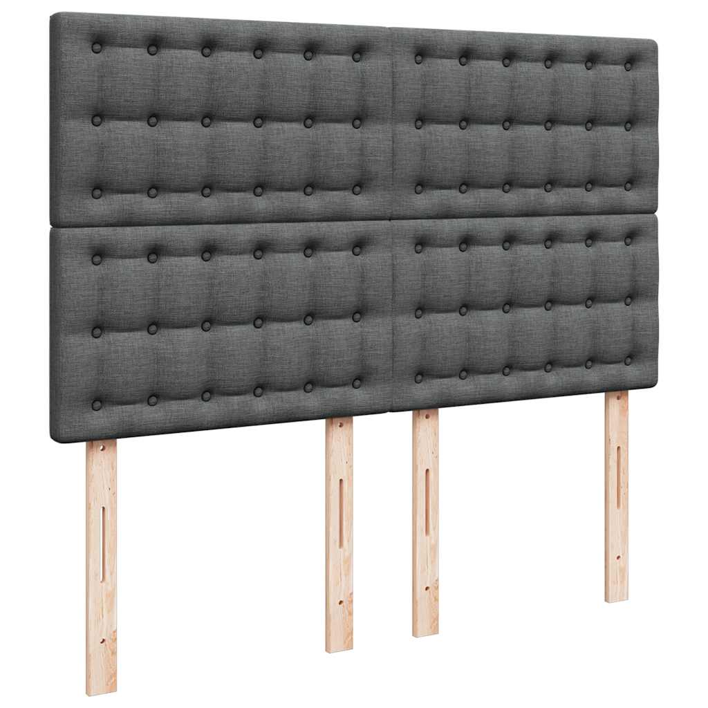 vidaXL Κρεβάτι Boxspring με Στρώμα Σκούρο Γκρι 140x190 εκ. Υφασμάτινο