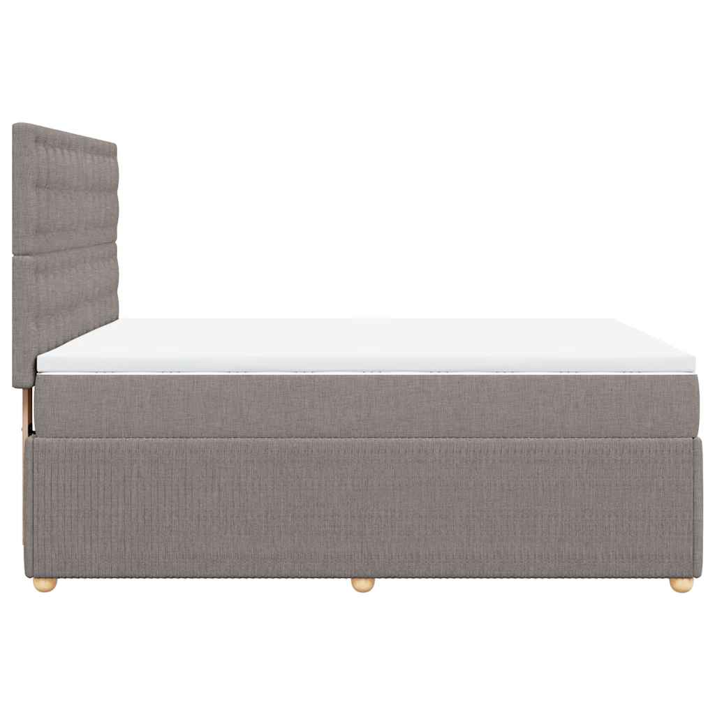 vidaXL Κρεβάτι Boxspring με Στρώμα Taupe 140x190 εκ. Υφασμάτινο