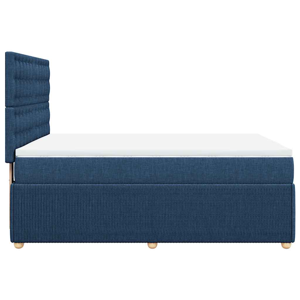 vidaXL Κρεβάτι Boxspring με Στρώμα Μπλε 140x190 εκ. Υφασμάτινο