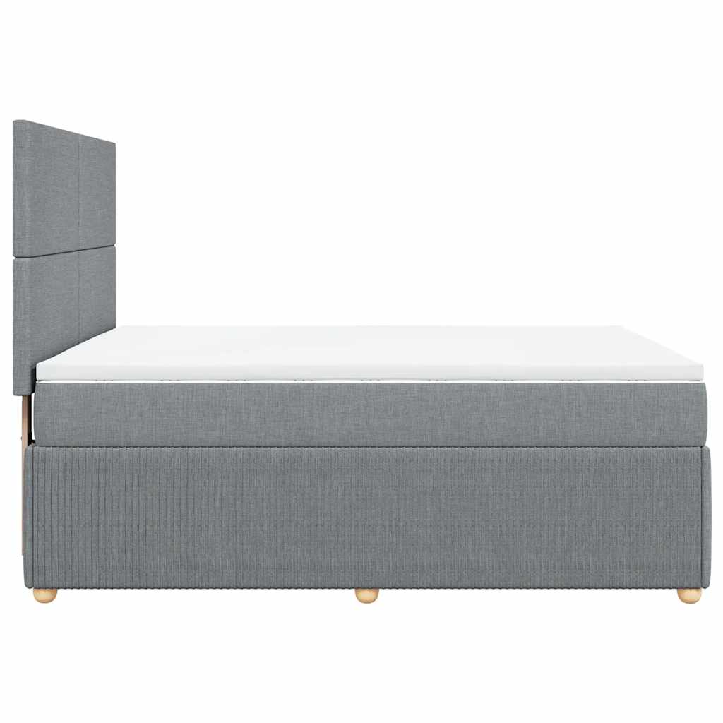 vidaXL Κρεβάτι Boxspring με Στρώμα Ανοιχτό Γκρι 140x200 εκ. Υφασμάτινο