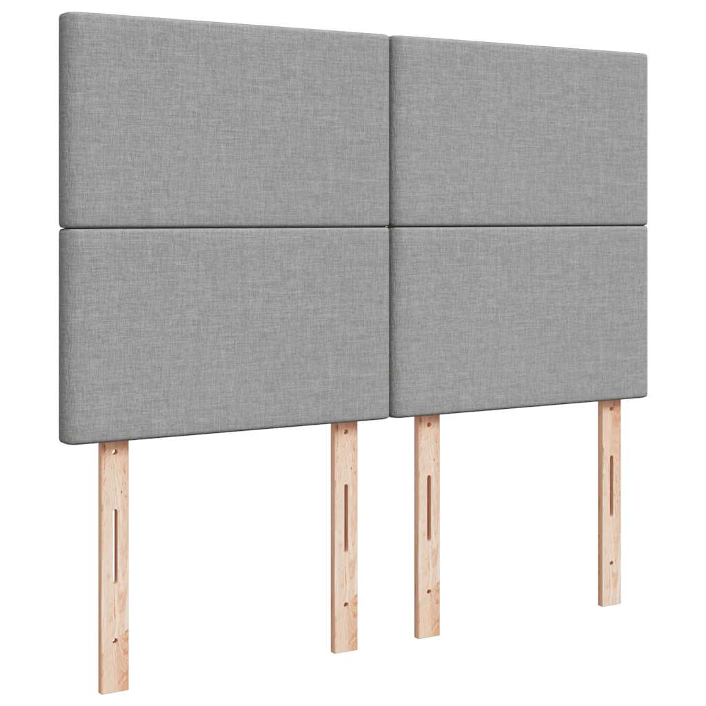 vidaXL Κρεβάτι Boxspring με Στρώμα Ανοιχτό Γκρι 140x200 εκ. Υφασμάτινο