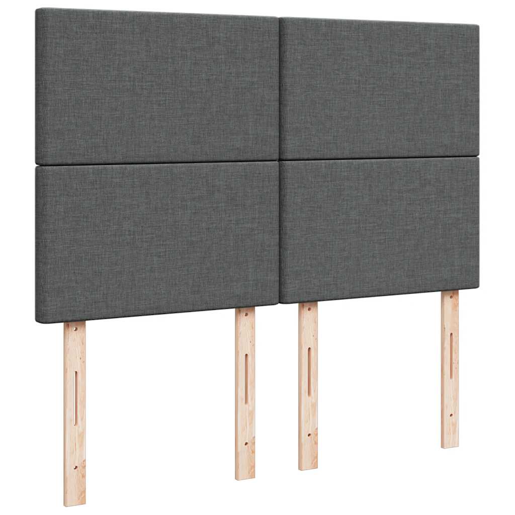 vidaXL Κρεβάτι Boxspring με Στρώμα Σκούρο Γκρι 140x200 εκ Υφασμάτινο