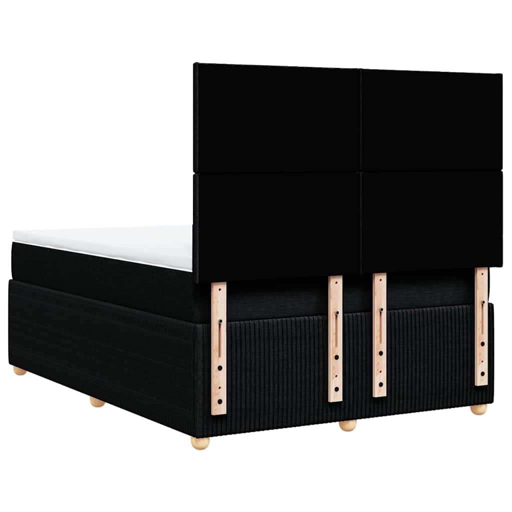 vidaXL Κρεβάτι Boxspring με Στρώμα Μαύρο 140x200 εκ. Υφασμάτινο