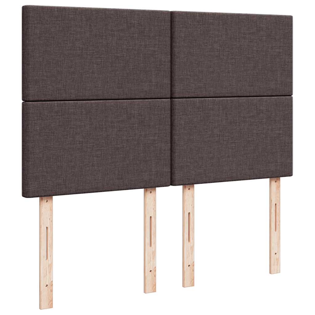 vidaXL Κρεβάτι Boxspring με Στρώμα Σκούρο Καφέ 140x200 εκ Υφασμάτινο