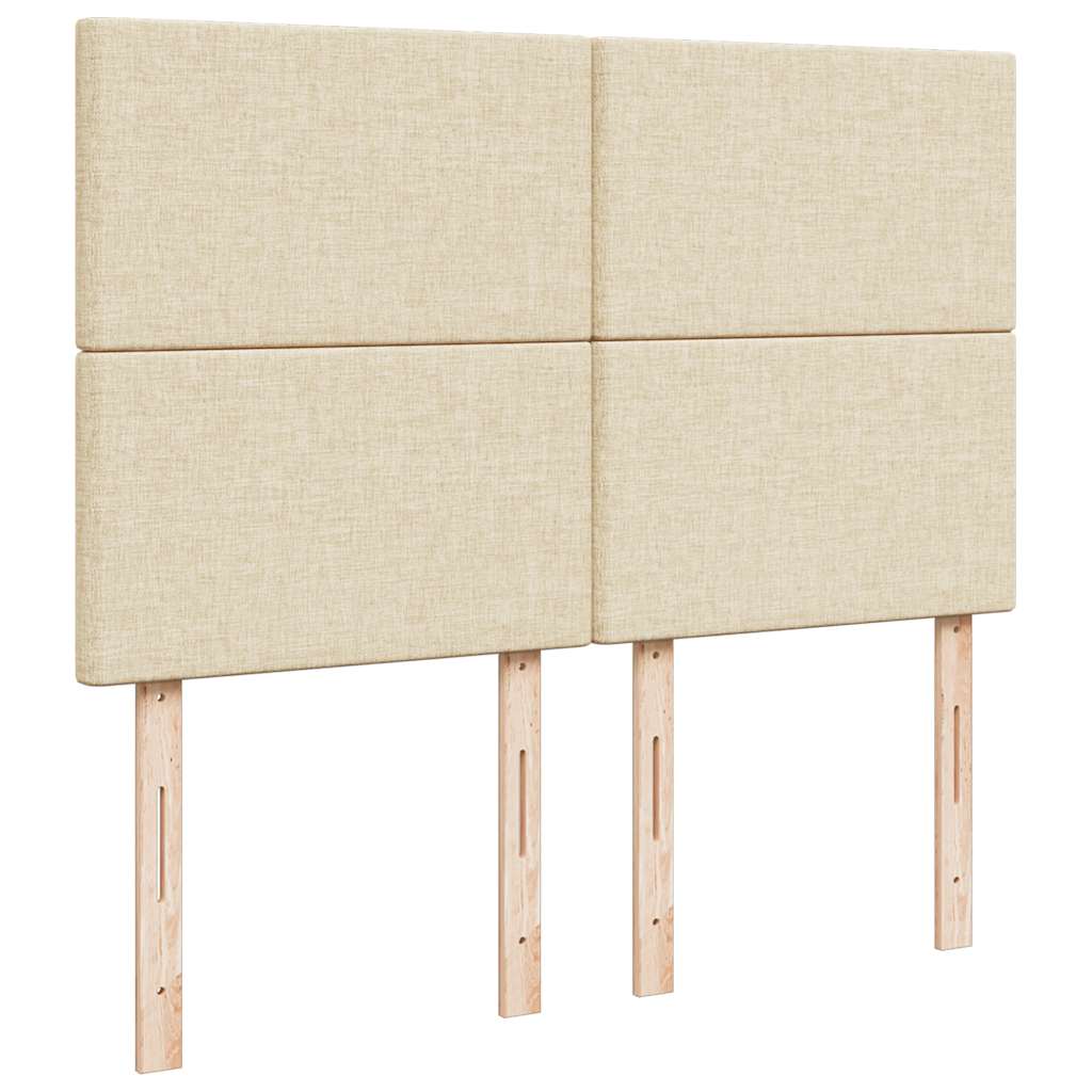 vidaXL Κρεβάτι Boxspring με Στρώμα Κρεμ 140x200 εκ. Υφασμάτινο