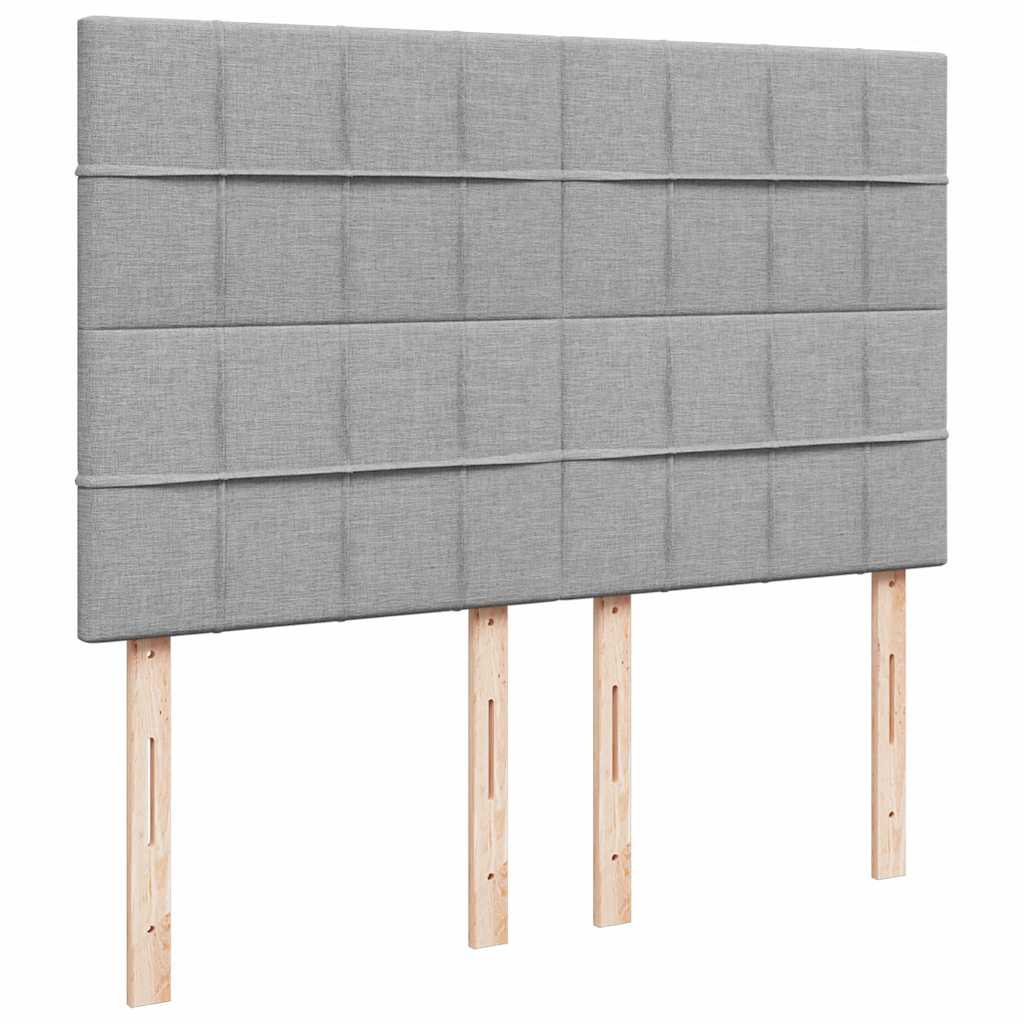vidaXL Κρεβάτι Boxspring με Στρώμα Ανοιχτό Γκρι 140x200 εκ. Υφασμάτινο