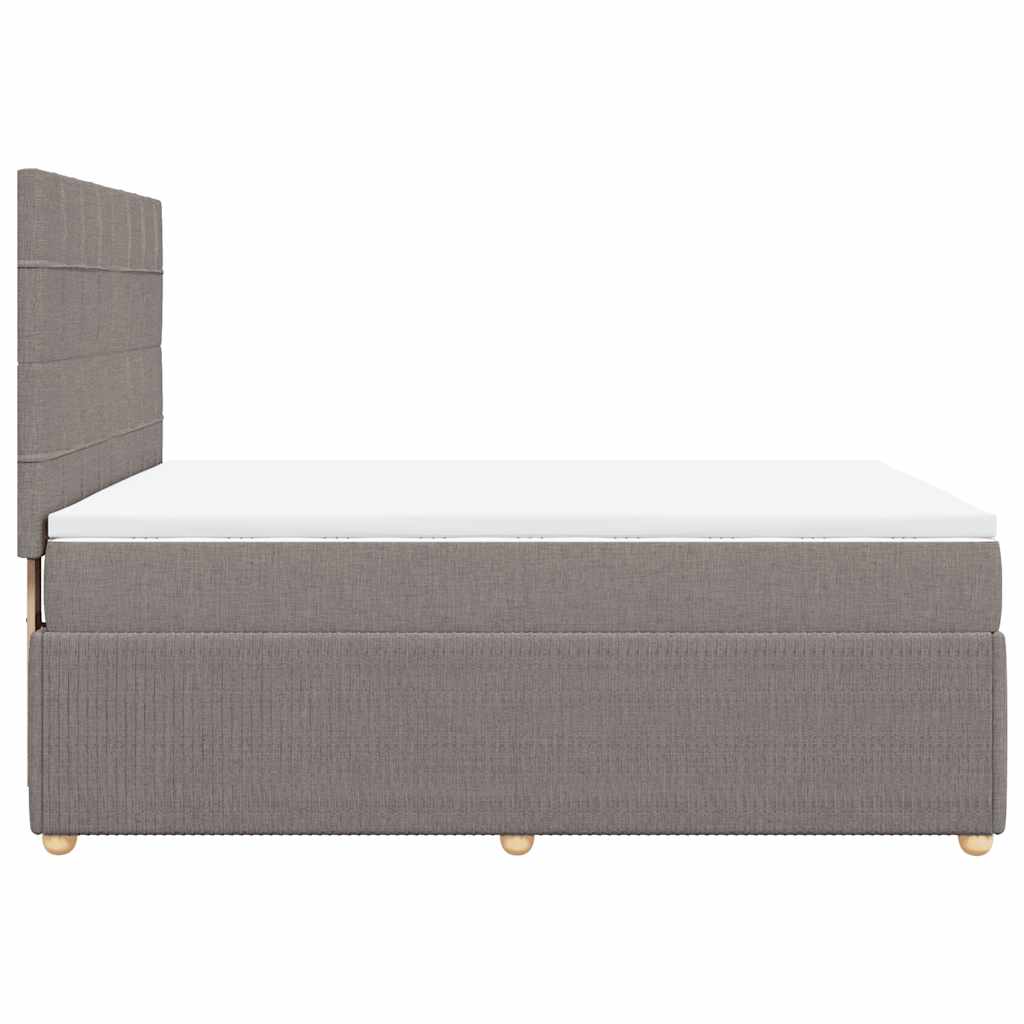 vidaXL Κρεβάτι Boxspring με Στρώμα Taupe 140x200 εκ. Υφασμάτινο