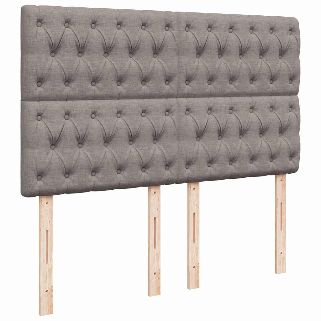 vidaXL Κρεβάτι Boxspring με Στρώμα Taupe 140x200 εκ. Υφασμάτινο