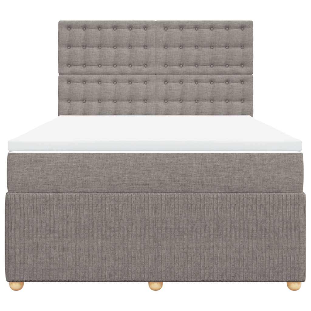 vidaXL Κρεβάτι Boxspring με Στρώμα Taupe 140x200 εκ. Υφασμάτινο