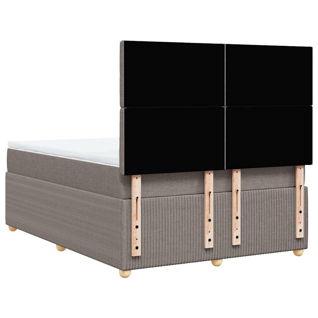 vidaXL Κρεβάτι Boxspring με Στρώμα Taupe 140x200 εκ. Υφασμάτινο
