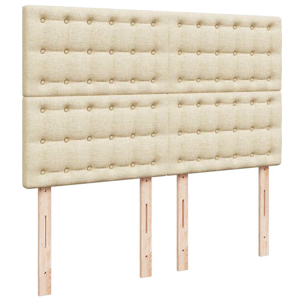 vidaXL Κρεβάτι Boxspring με Στρώμα Κρεμ 140x200 εκ. Υφασμάτινο