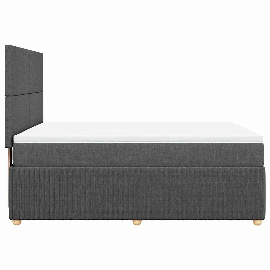 vidaXL Κρεβάτι Boxspring με Στρώμα Σκούρο Γκρι 160x200 εκ Υφασμάτινο