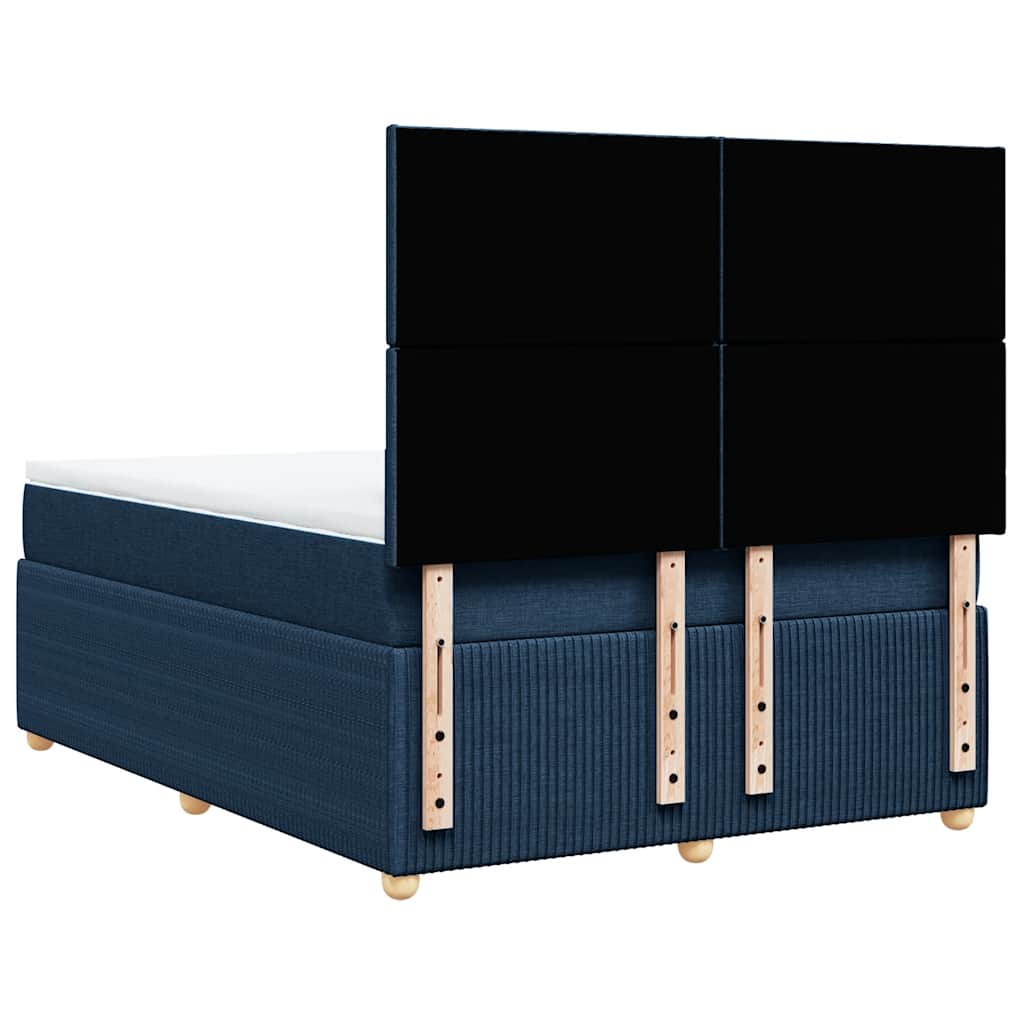 vidaXL Κρεβάτι Boxspring με Στρώμα Μπλε 160x200 εκ. Υφασμάτινο