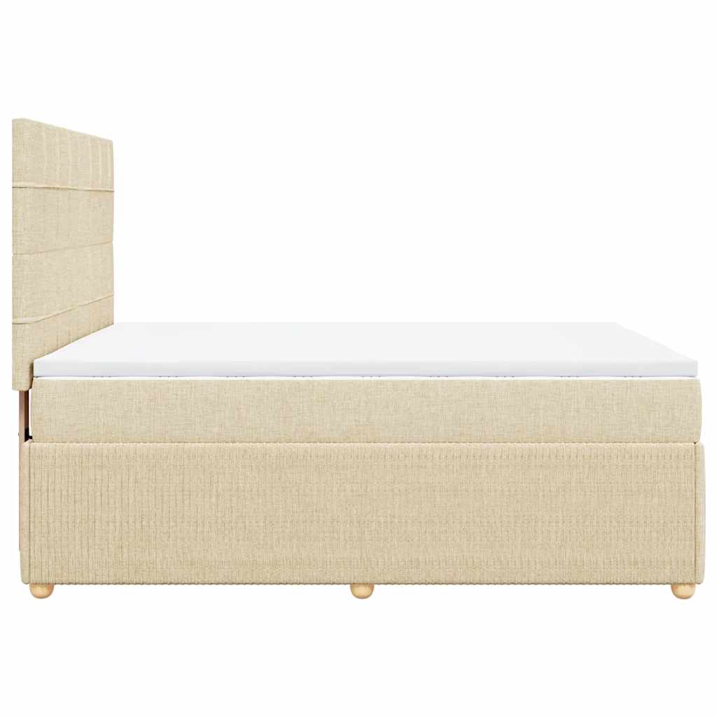 vidaXL Κρεβάτι Boxspring με Στρώμα Κρεμ 160x200 εκ. Υφασμάτινο