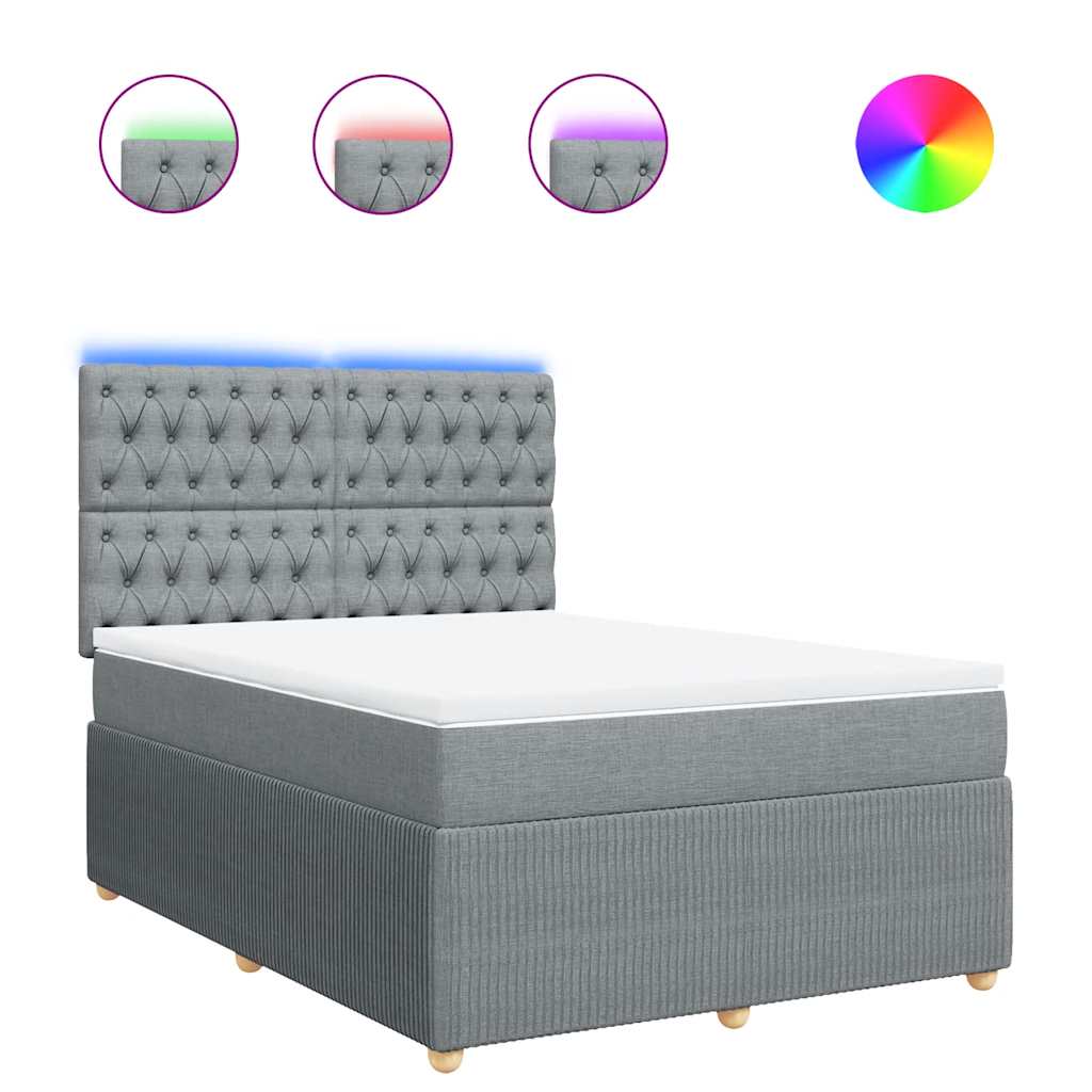 vidaXL Κρεβάτι Boxspring με Στρώμα Αν. Πράσινο 160x200εκ Υφασμάτινο
