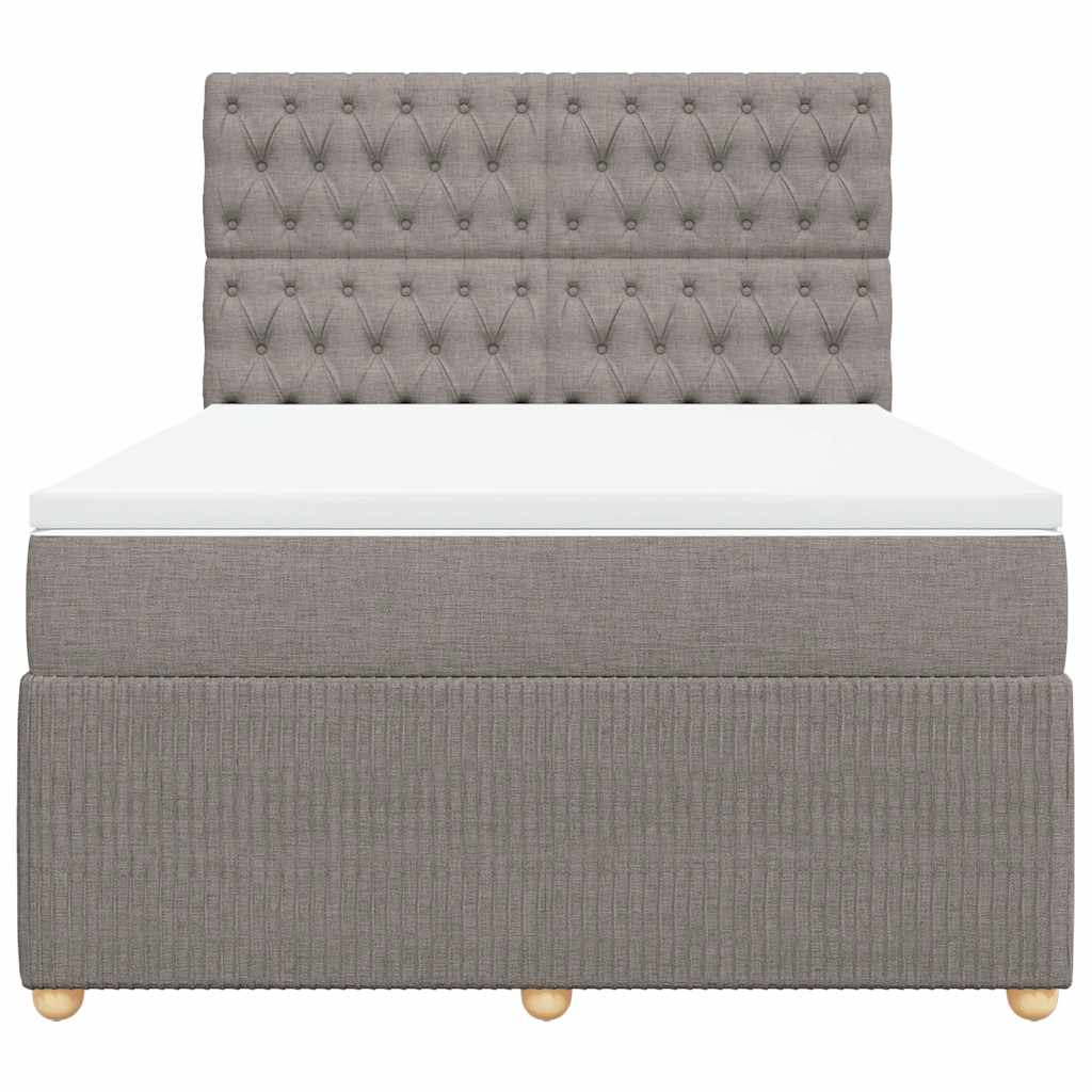 vidaXL Κρεβάτι Boxspring με Στρώμα Taupe 160x200 εκ. Υφασμάτινο