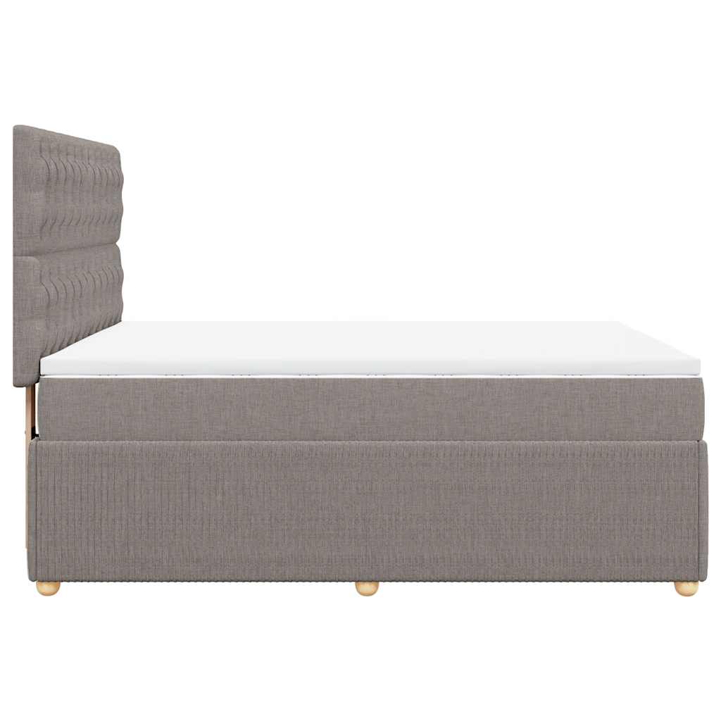 vidaXL Κρεβάτι Boxspring με Στρώμα Taupe 160x200 εκ. Υφασμάτινο