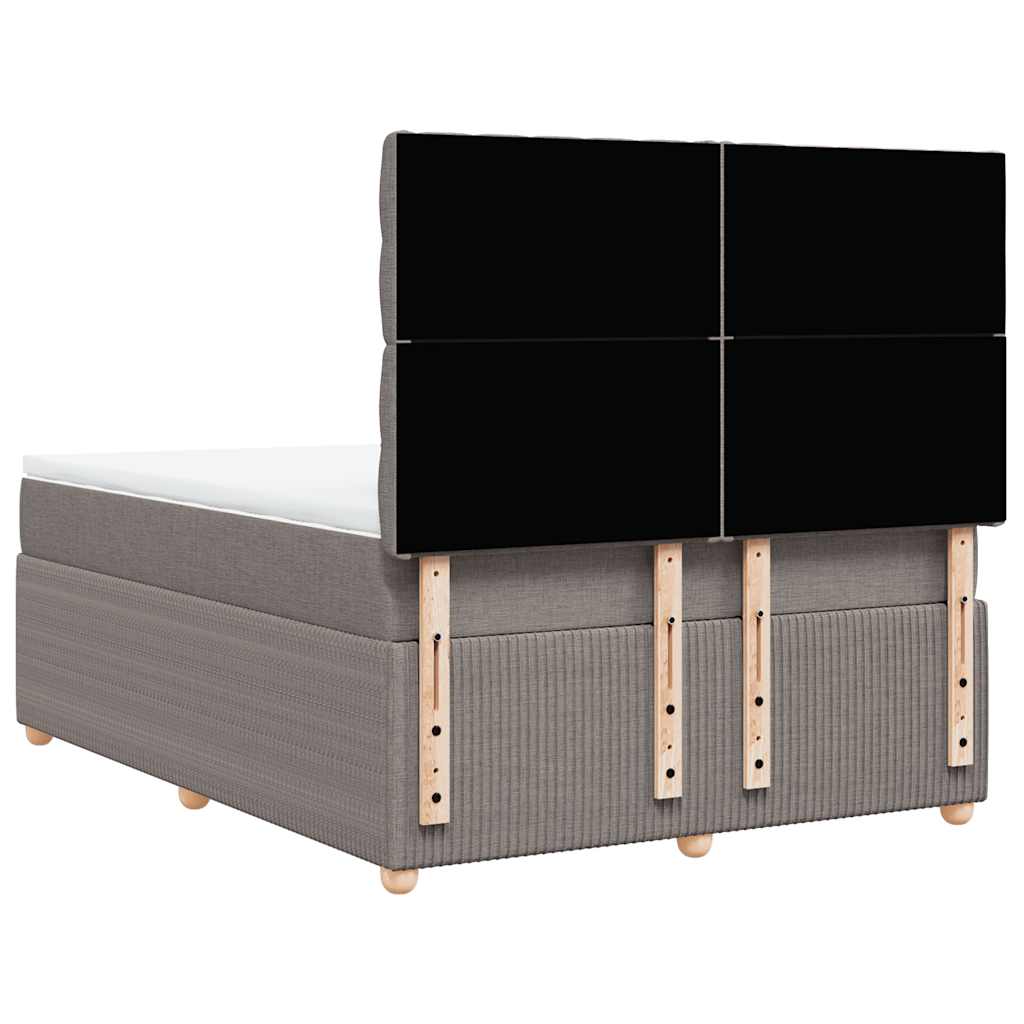 vidaXL Κρεβάτι Boxspring με Στρώμα Taupe 160x200 εκ. Υφασμάτινο