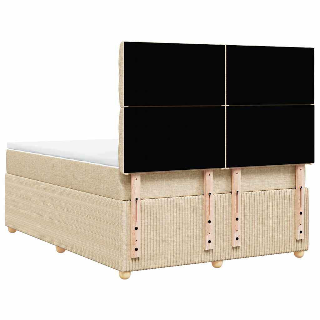vidaXL Κρεβάτι Boxspring με Στρώμα Κρεμ 160x200 εκ. Υφασμάτινο