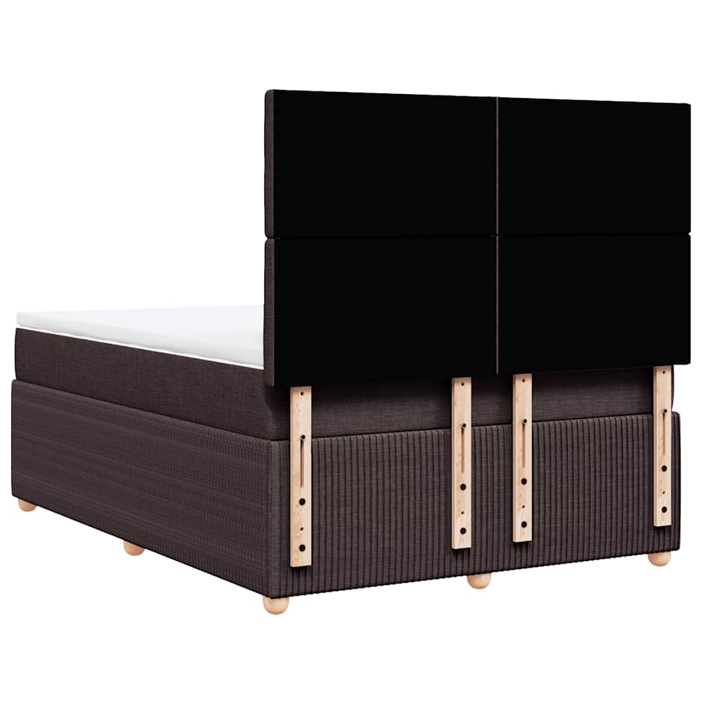 vidaXL Κρεβάτι Boxspring με Στρώμα Σκούρο Καφέ 160x200 εκ Υφασμάτινο