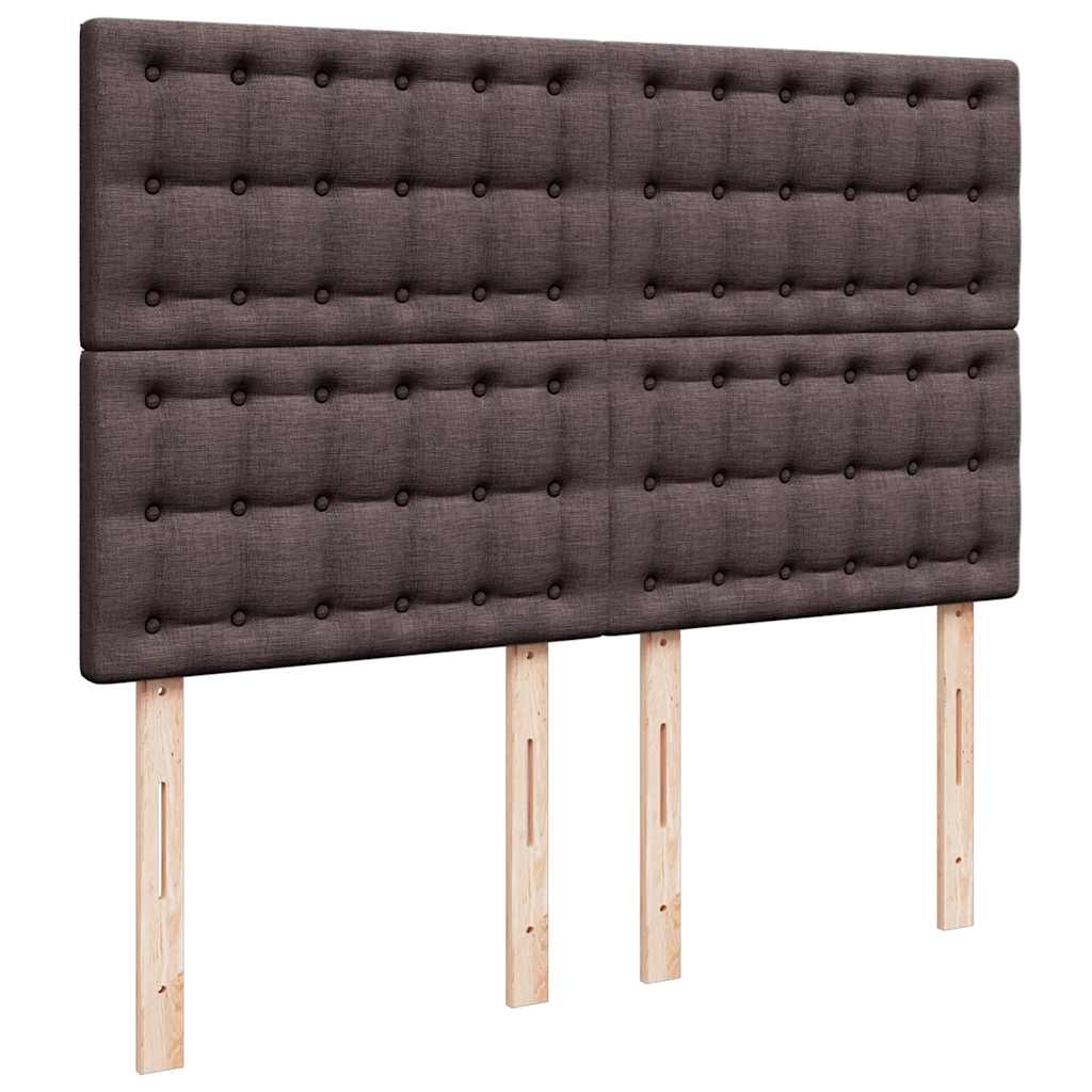 vidaXL Κρεβάτι Boxspring με Στρώμα Σκούρο Καφέ 160x200 εκ Υφασμάτινο