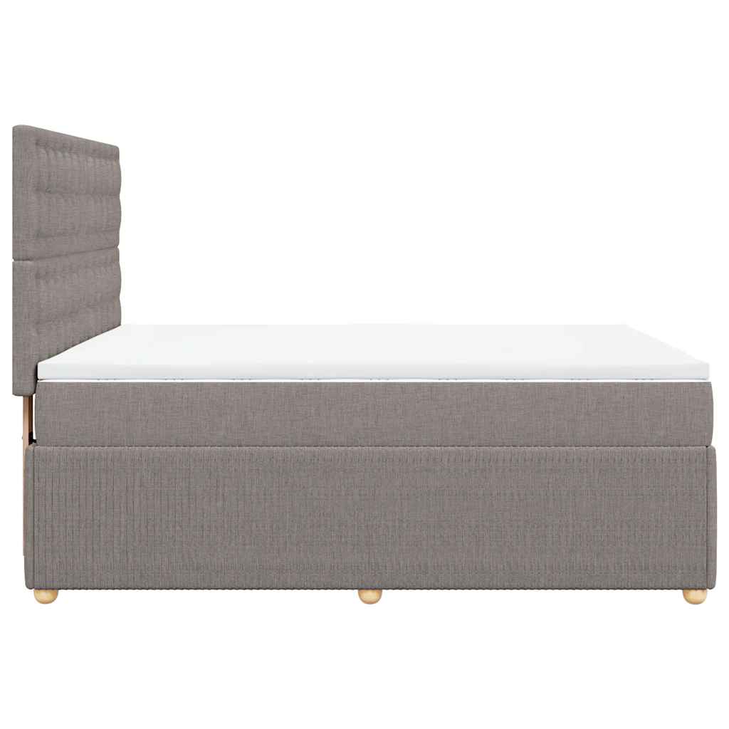 vidaXL Κρεβάτι Boxspring με Στρώμα Taupe 160x200 εκ. Υφασμάτινο