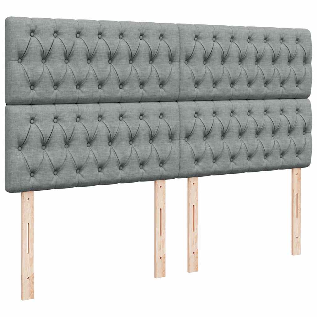 vidaXL Κρεβάτι Boxspring με Στρώμα Ανοιχτό Γκρι 180x200 εκ. Υφασμάτινο