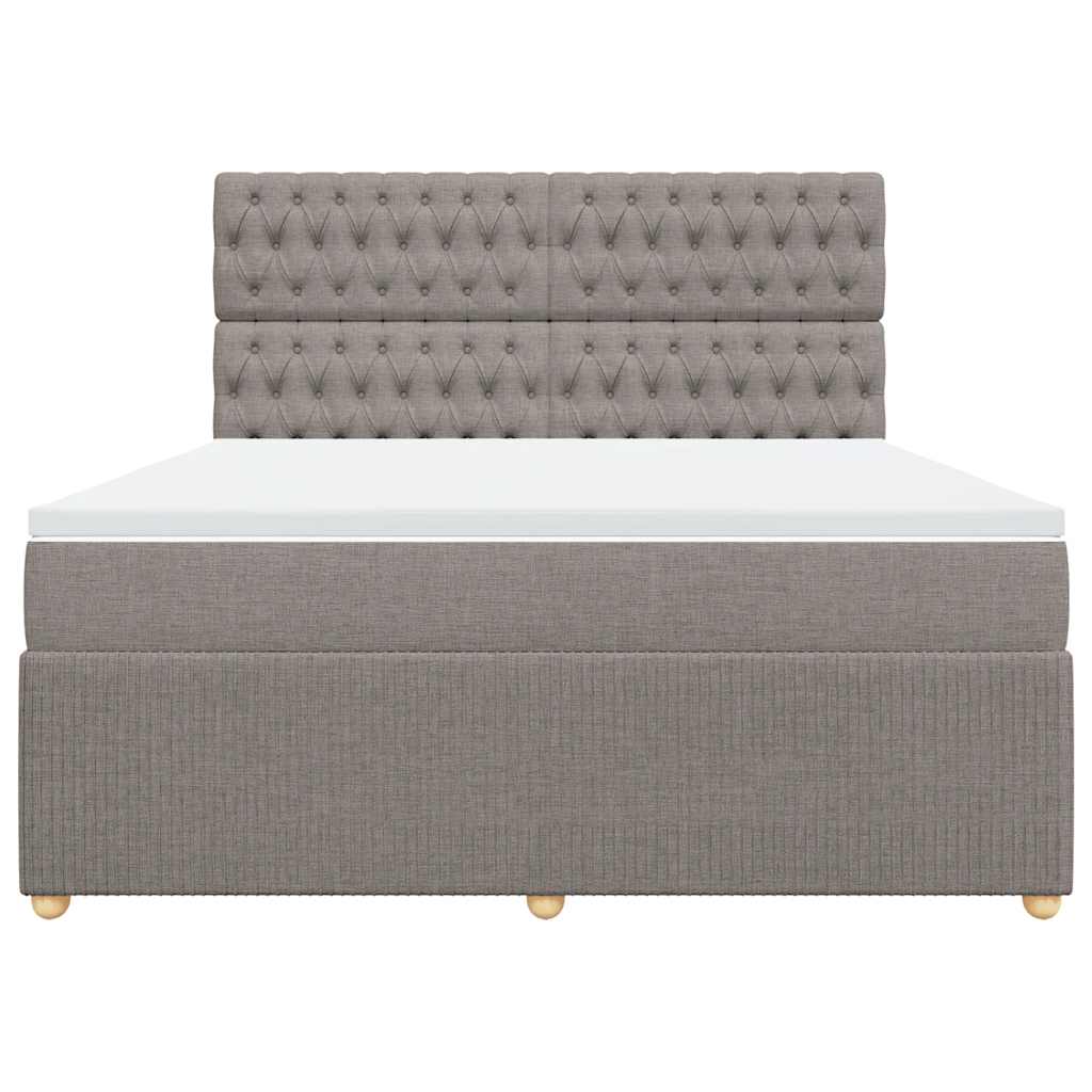 vidaXL Κρεβάτι Boxspring με Στρώμα Taupe 180x200 εκ. Υφασμάτινο