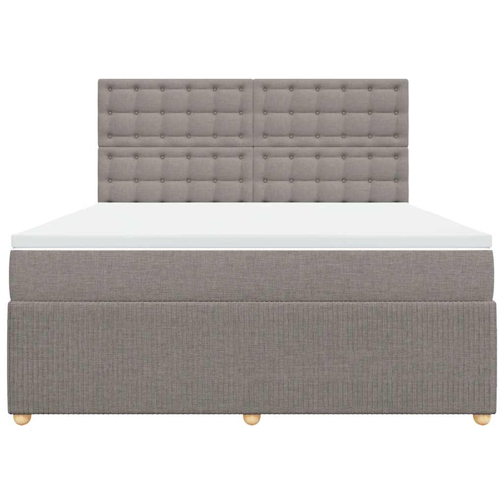 vidaXL Κρεβάτι Boxspring με Στρώμα Taupe 180x200 εκ. Υφασμάτινο