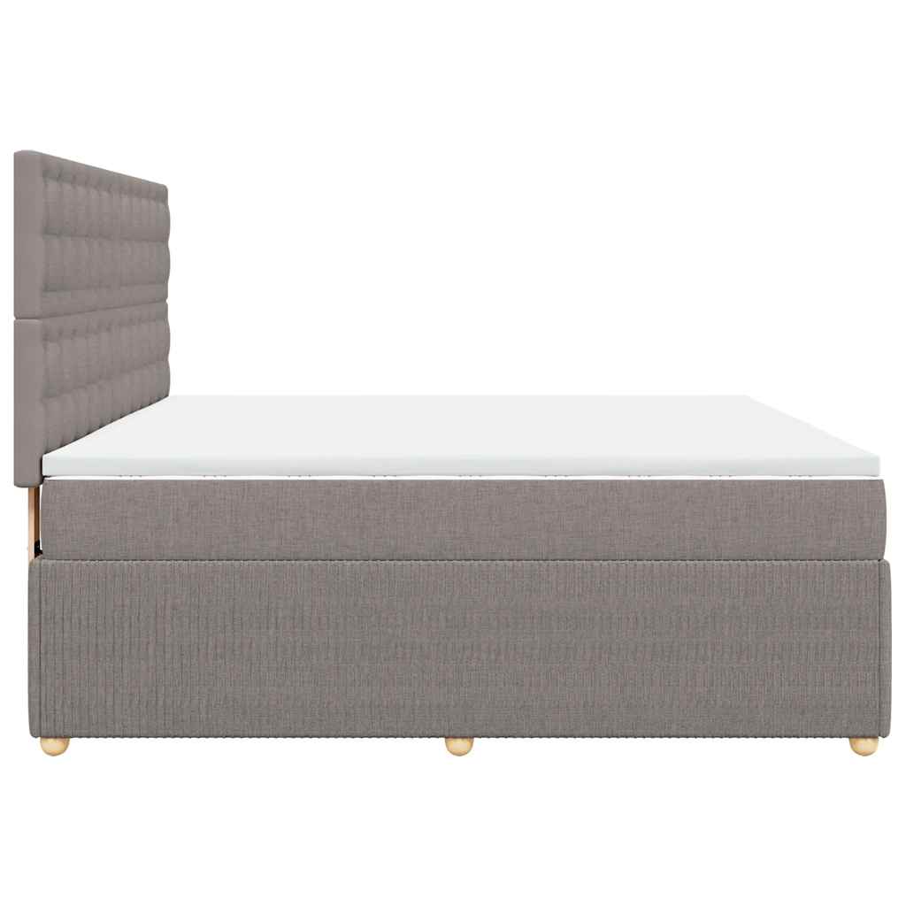 vidaXL Κρεβάτι Boxspring με Στρώμα Taupe 180x200 εκ. Υφασμάτινο