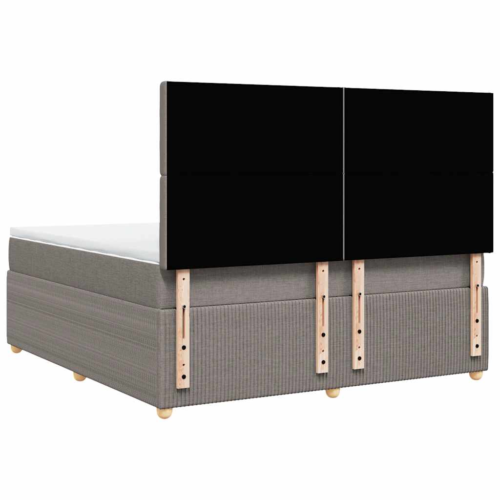 vidaXL Κρεβάτι Boxspring με Στρώμα Taupe 180x200 εκ. Υφασμάτινο