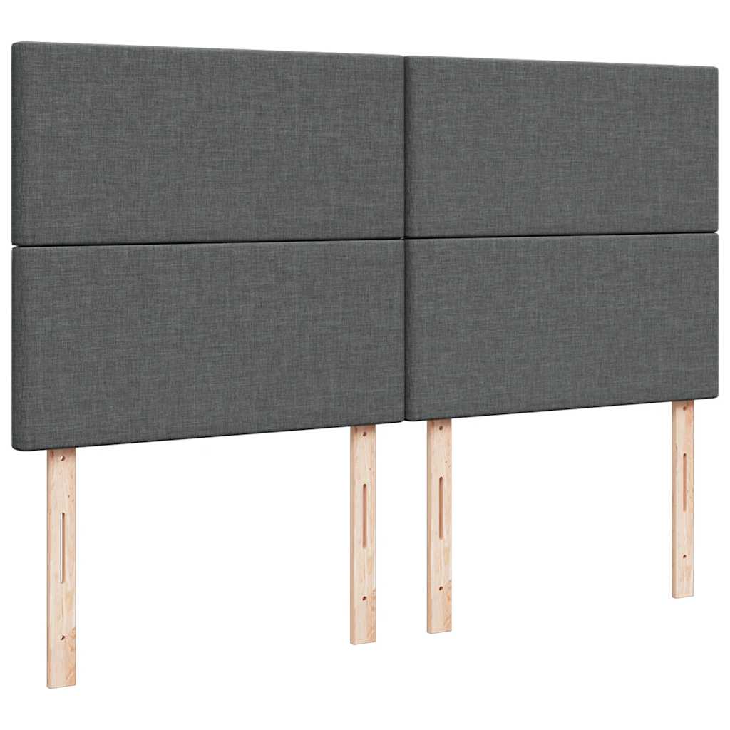 vidaXL Κρεβάτι Boxspring με Στρώμα Σκούρο Γκρι 200x200 εκ. Υφασμάτινο