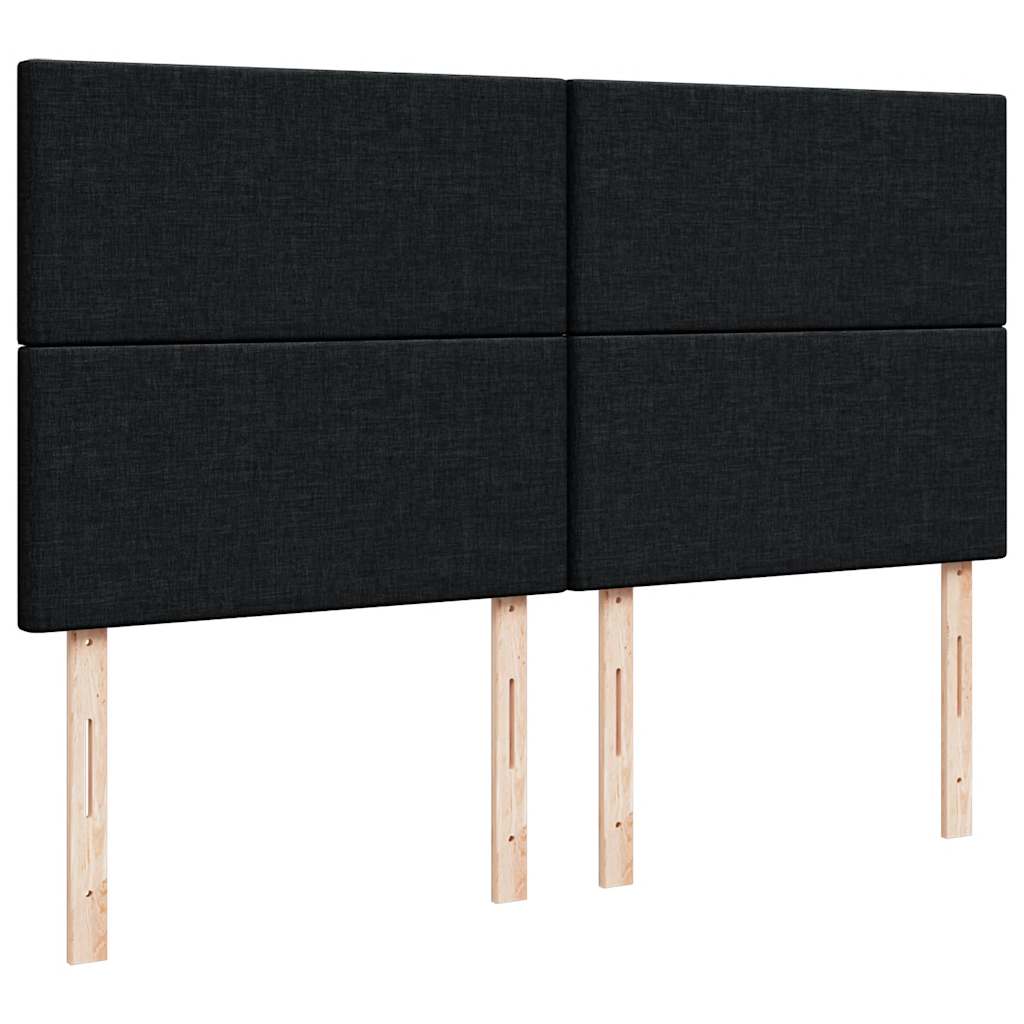 vidaXL Κρεβάτι Boxspring με Στρώμα Μαύρο 200x200 εκ. Υφασμάτινο