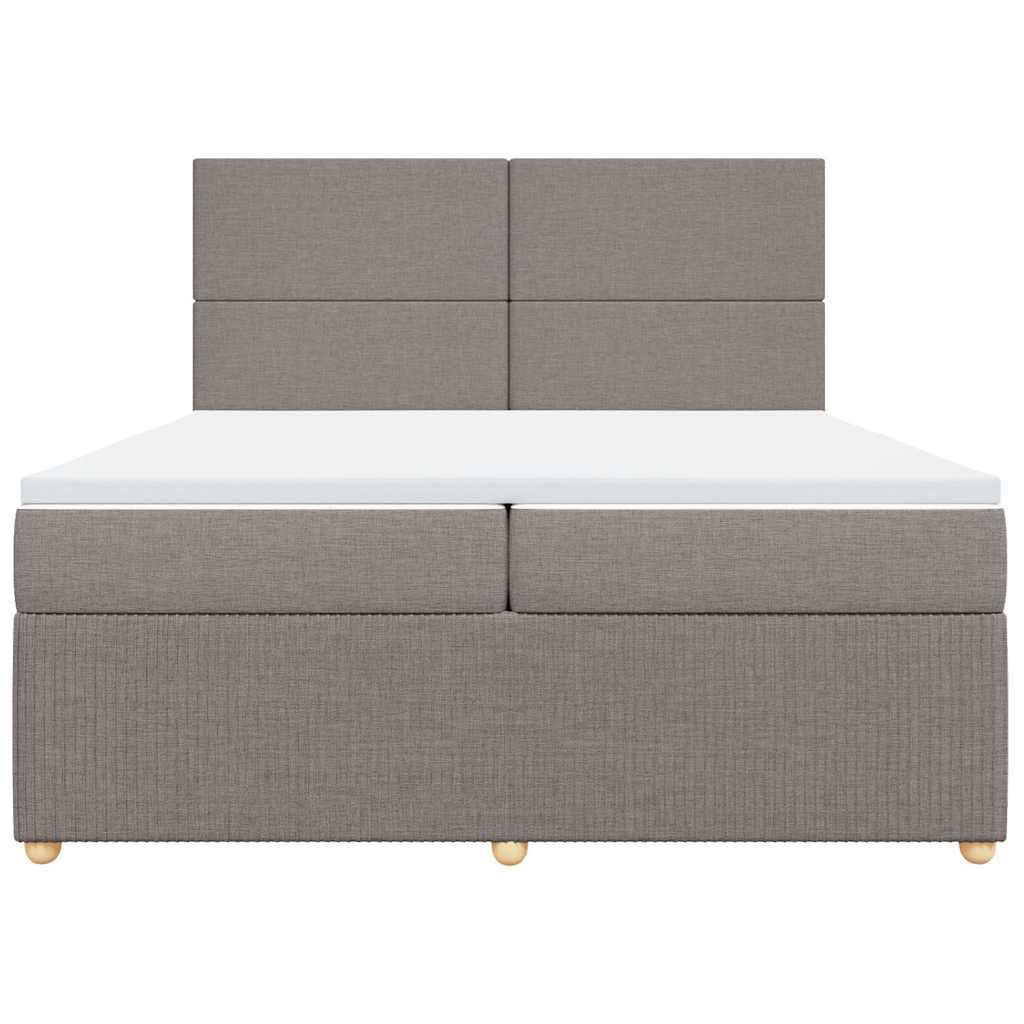vidaXL Κρεβάτι Boxspring με Στρώμα Taupe 200x200 εκ. Υφασμάτινο